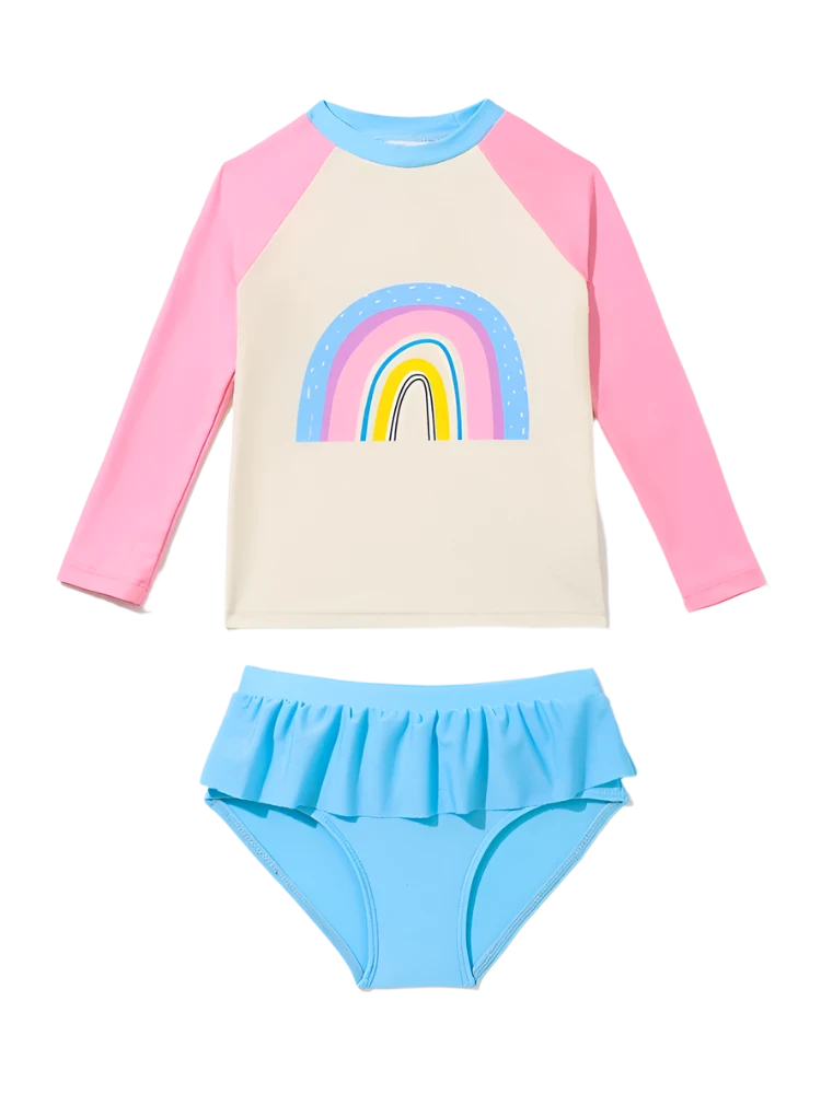 Rainbow two piece swimsuit shop