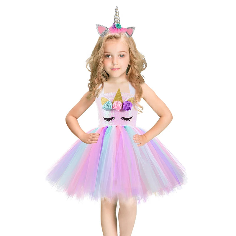 Rainbow Unicorn Princess Dress