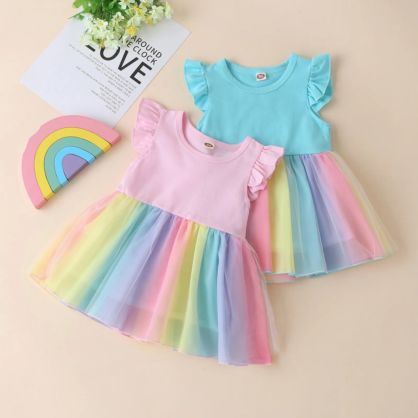 Rainbow Ruffle Dress