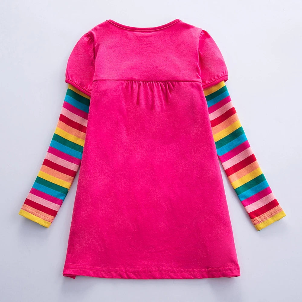 Butterfly Embroidery Rainbow Striped Sleeves