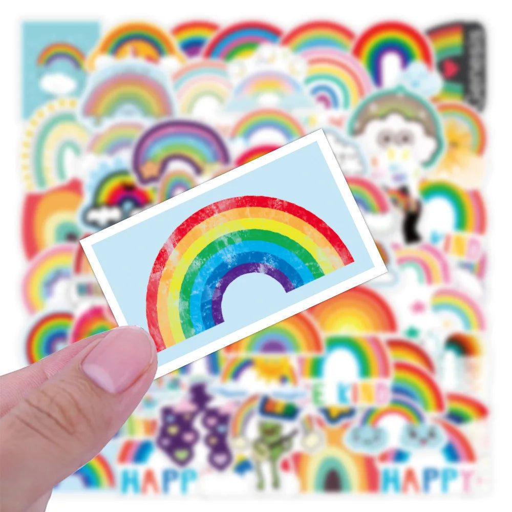 50-100 Rainbow Cloud Stickers