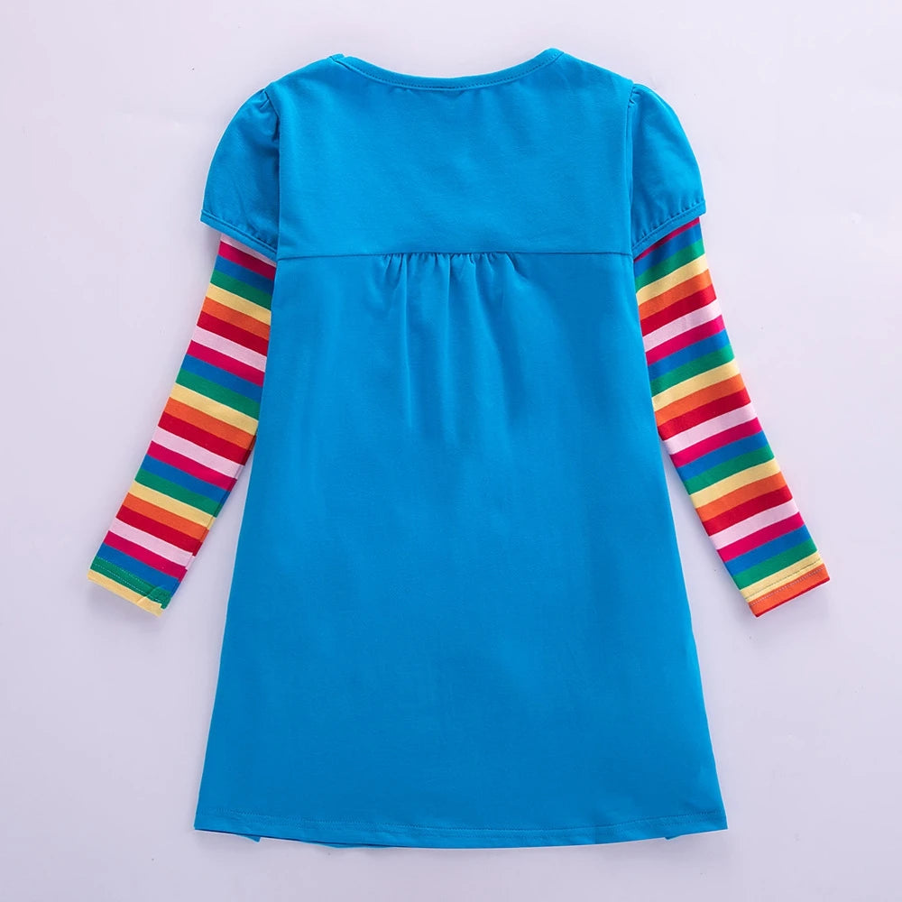 Butterfly Embroidery Rainbow Striped Sleeves