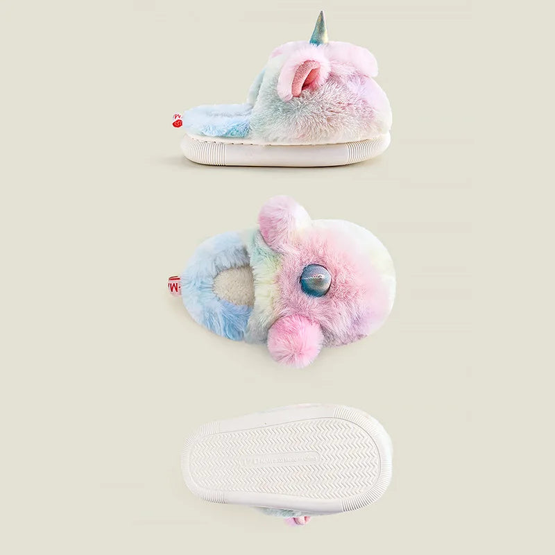 Unicorn Rainbow Fluffy Slippers & Shoes