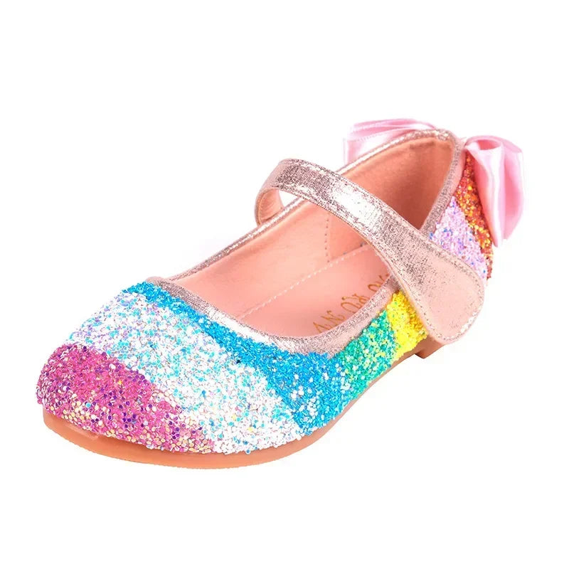 Rainbow Leather Sequin Shoes