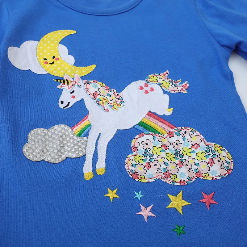 Embroidery Rainbow Unicorn Shirt