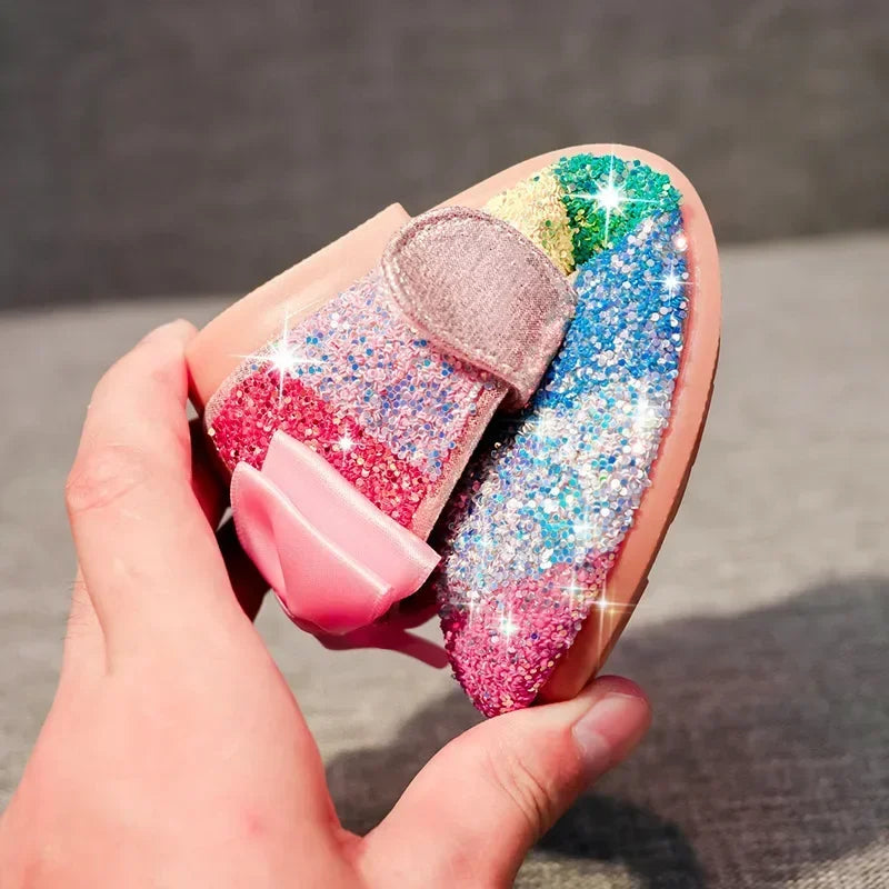 Rainbow Leather Sequin Shoes