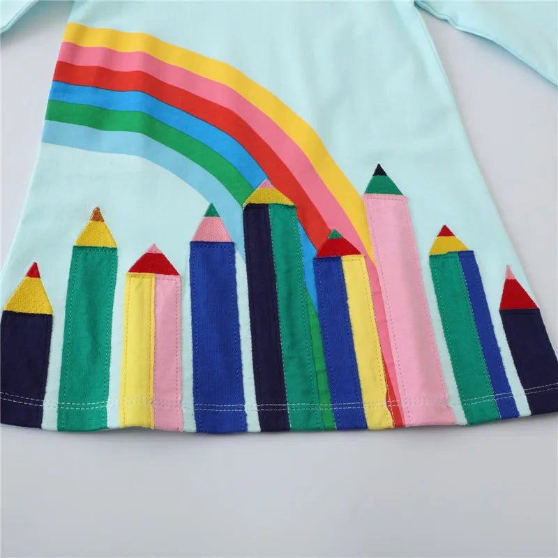 Rainbow Pen Applique Dresses