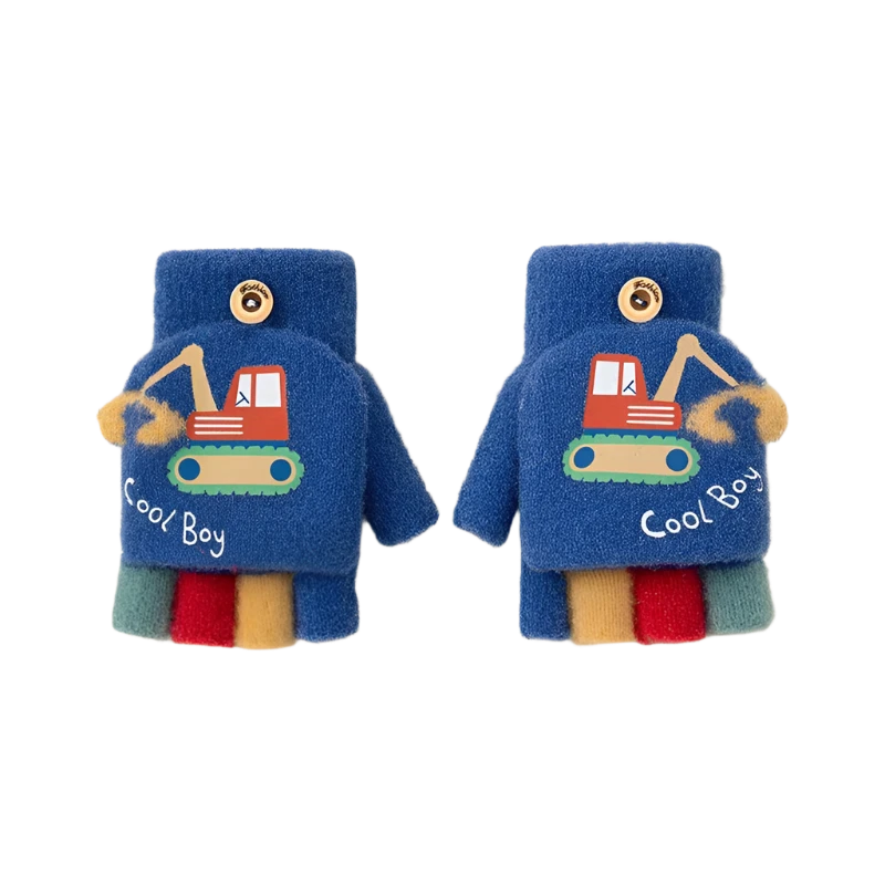 Rainbow Half Finger Winter Gloves