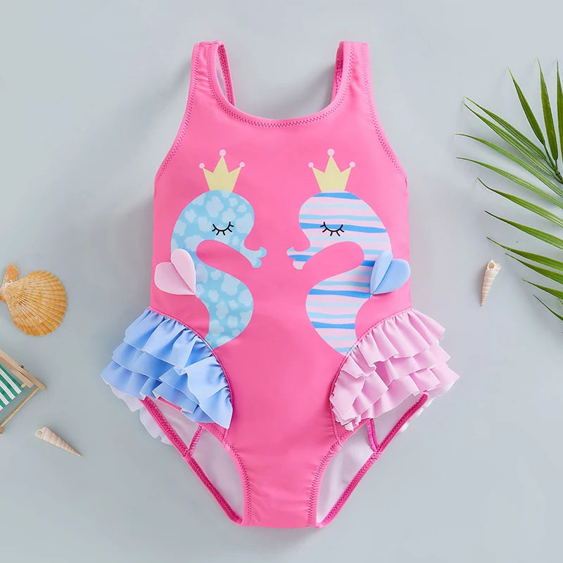 Rainbow Seahorse One-Piece Swimsuit