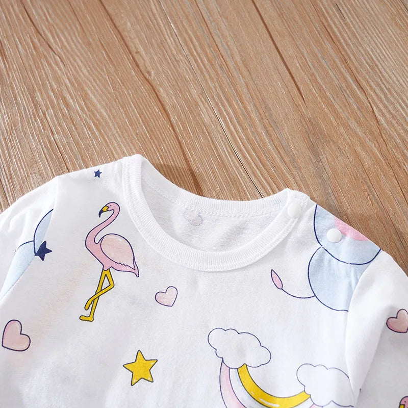 Rainbow Elephant & Flamingo Bodysuit