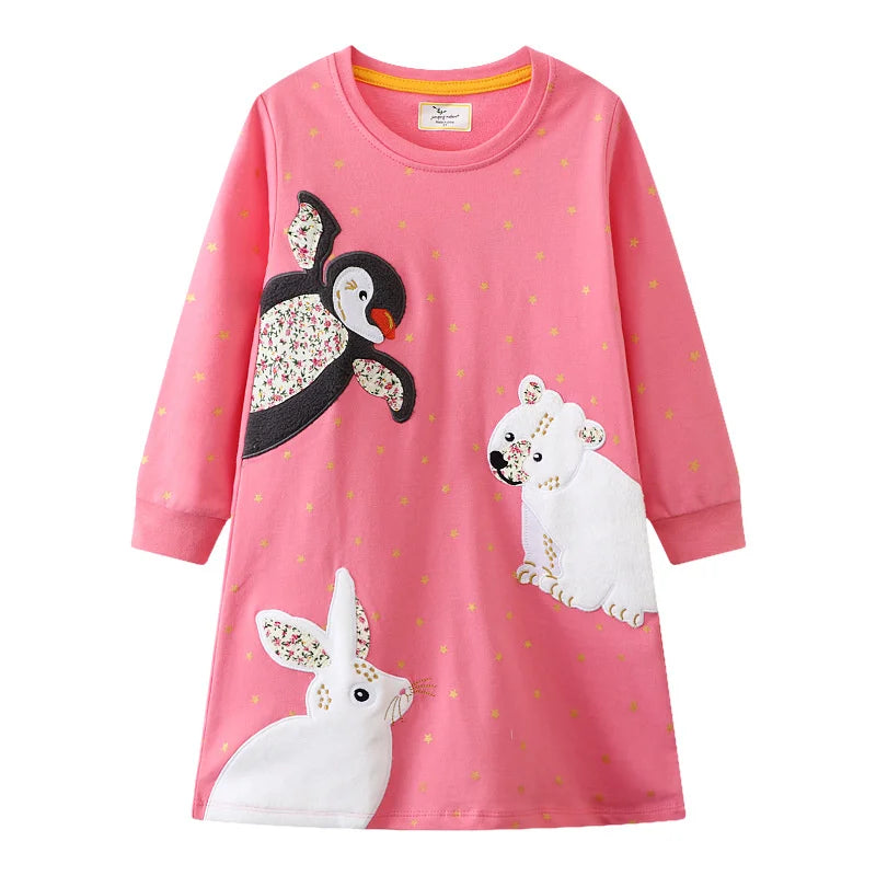 Lovely Polar Animal Applique Dress