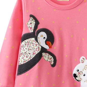 Lovely Polar Animal Applique Dress