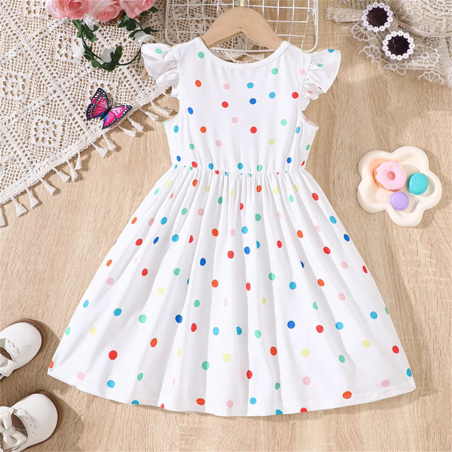 Polka Dot & Rainbow Dress