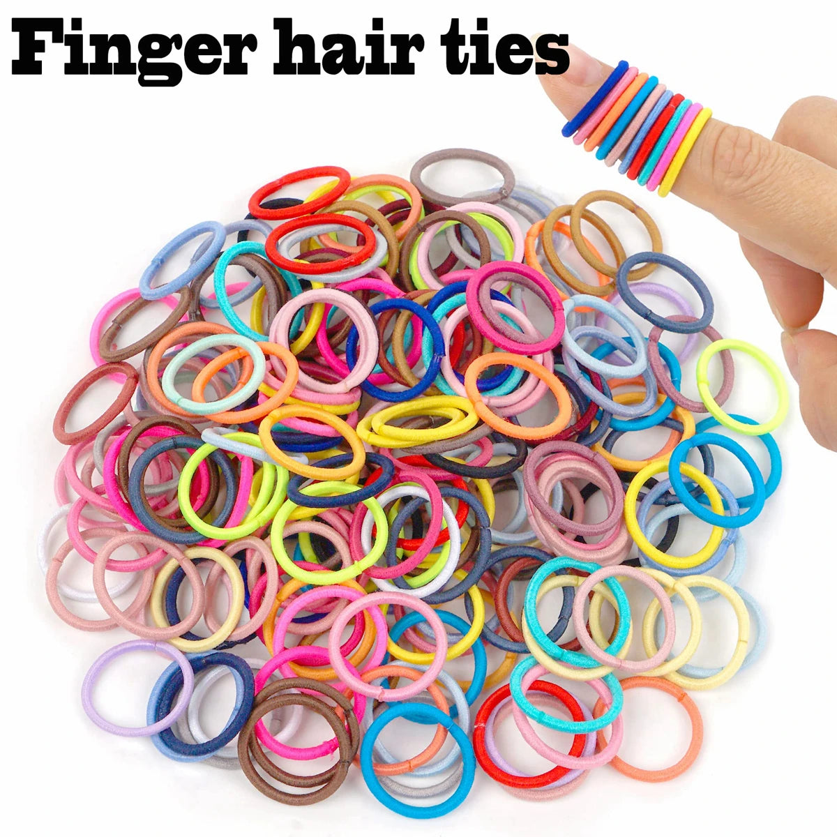 100 Piece Pack of Multicolor Baby Hair Ties