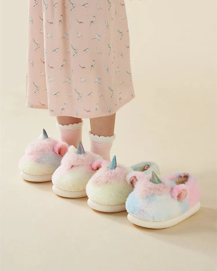 Unicorn Rainbow Fluffy Slippers & Shoes