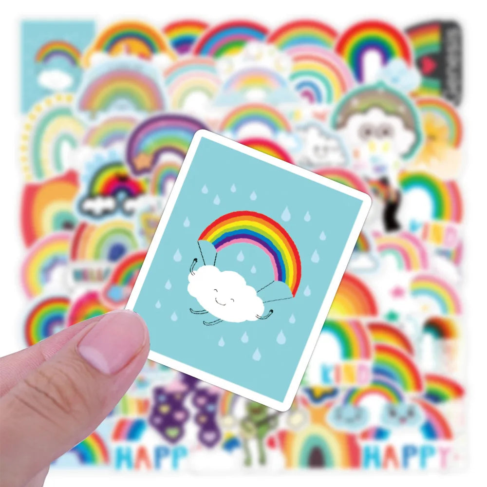 50-100 Rainbow Cloud Stickers