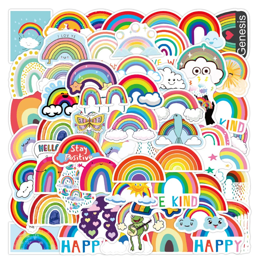 50-100 Rainbow Cloud Stickers