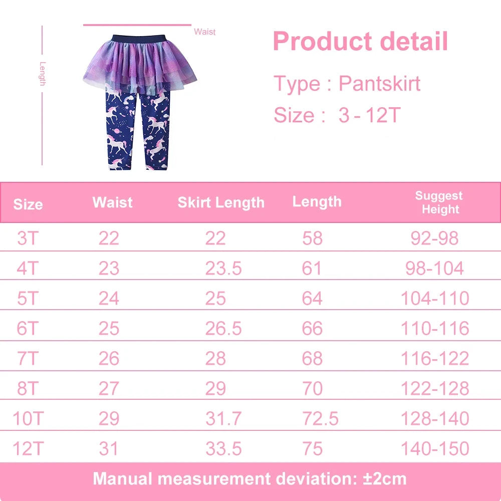 Unicorn Leggings with Tulle Layer Skirt