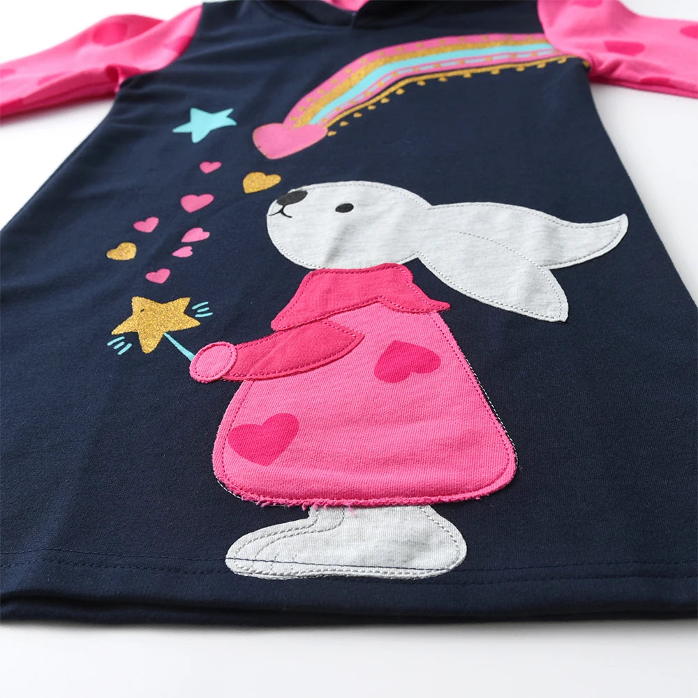 Hooded Rabbit and Rainbow Dress