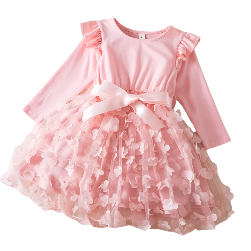 Adorable Flower Ruffles Dress