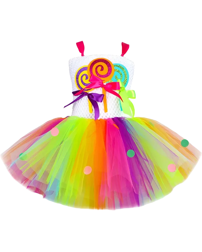 Rainbow Candy Lollipop Tutu Dress