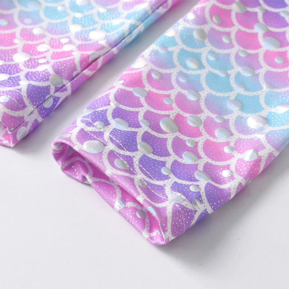 Mermaid Print Leggings with Skirts