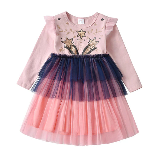 Sequined Star Tulle Dress