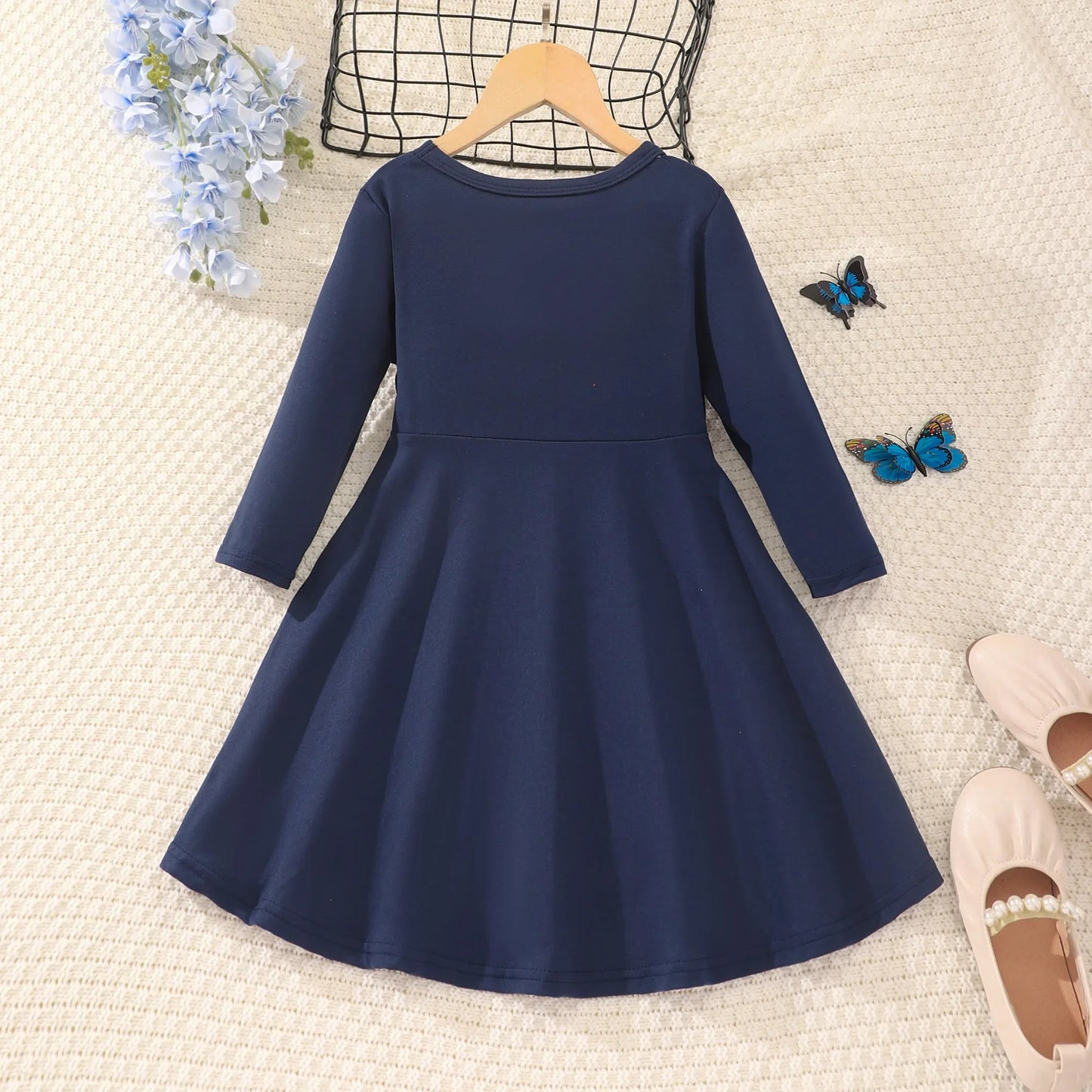 Navy Rainbow Contrast Dress