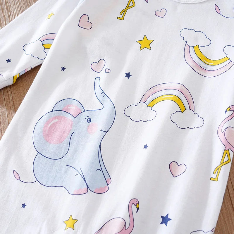 Rainbow Elephant & Flamingo Bodysuit