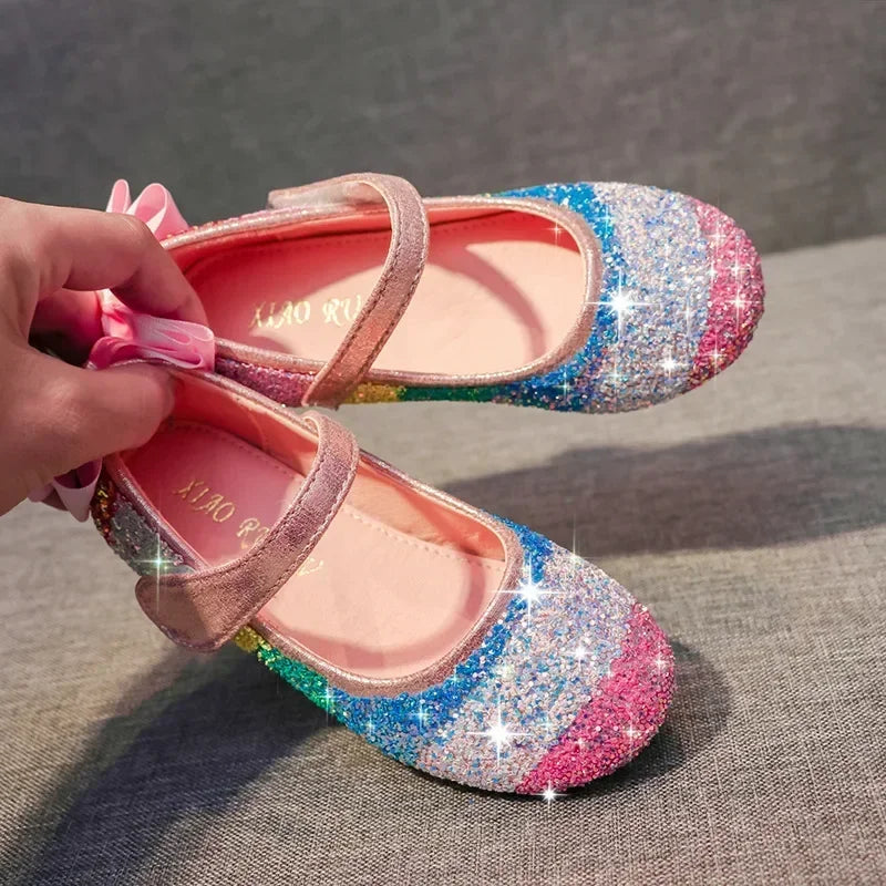 Rainbow Leather Sequin Shoes