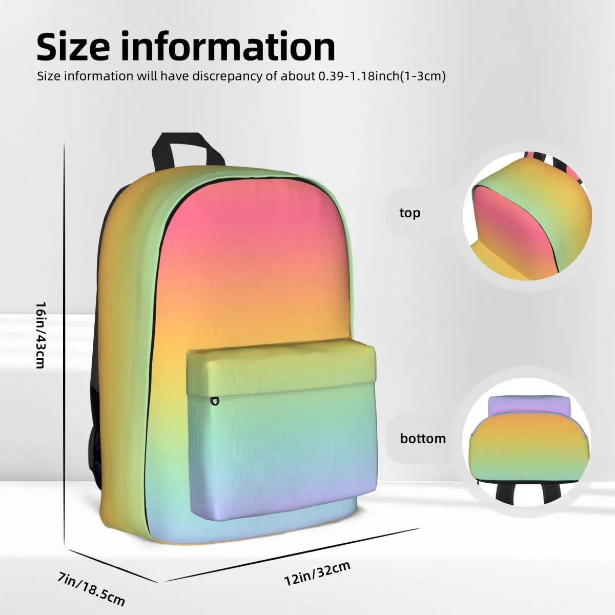 Pastel Rainbow Ombre Backpack