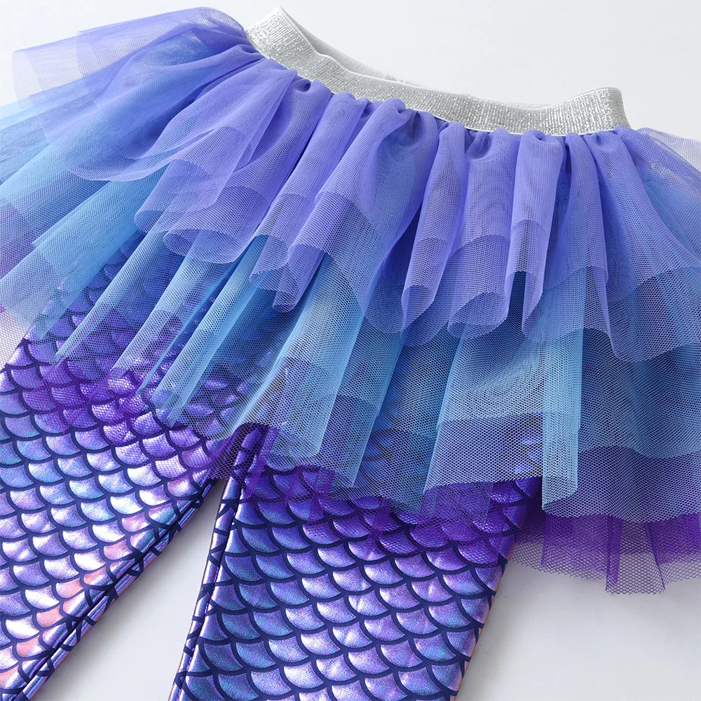 Mermaid Mesh Tutu Skirt Leggings