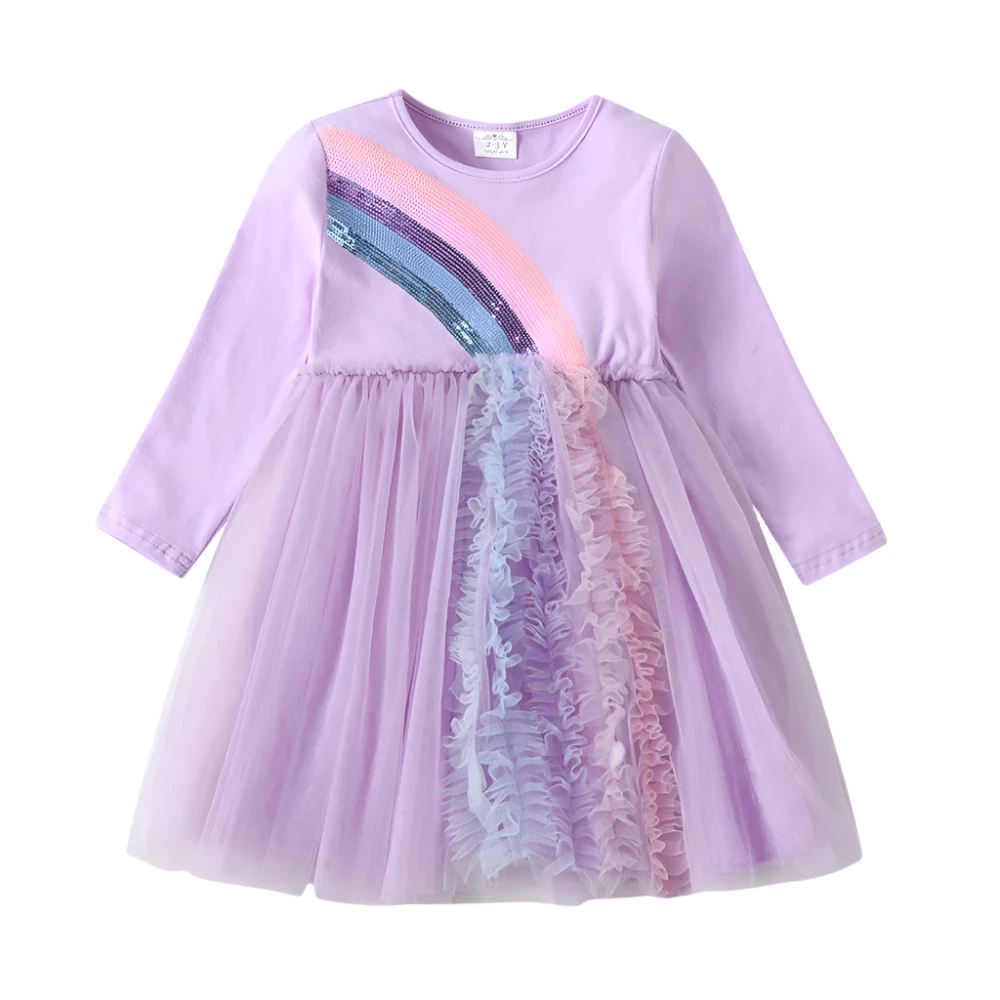 Purple Rainbow Sequin Dress