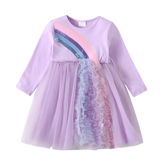 Purple Rainbow Sequin Dress