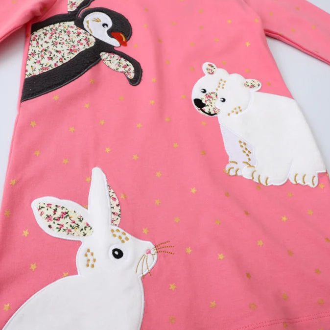 Lovely Polar Animal Applique Dress