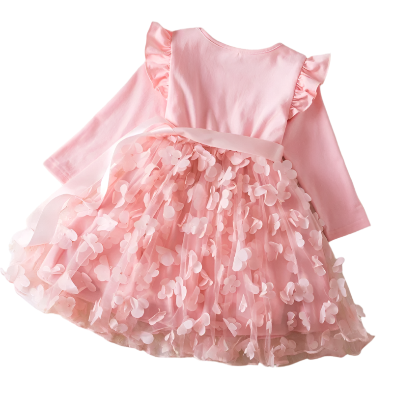 Adorable Flower Ruffles Dress