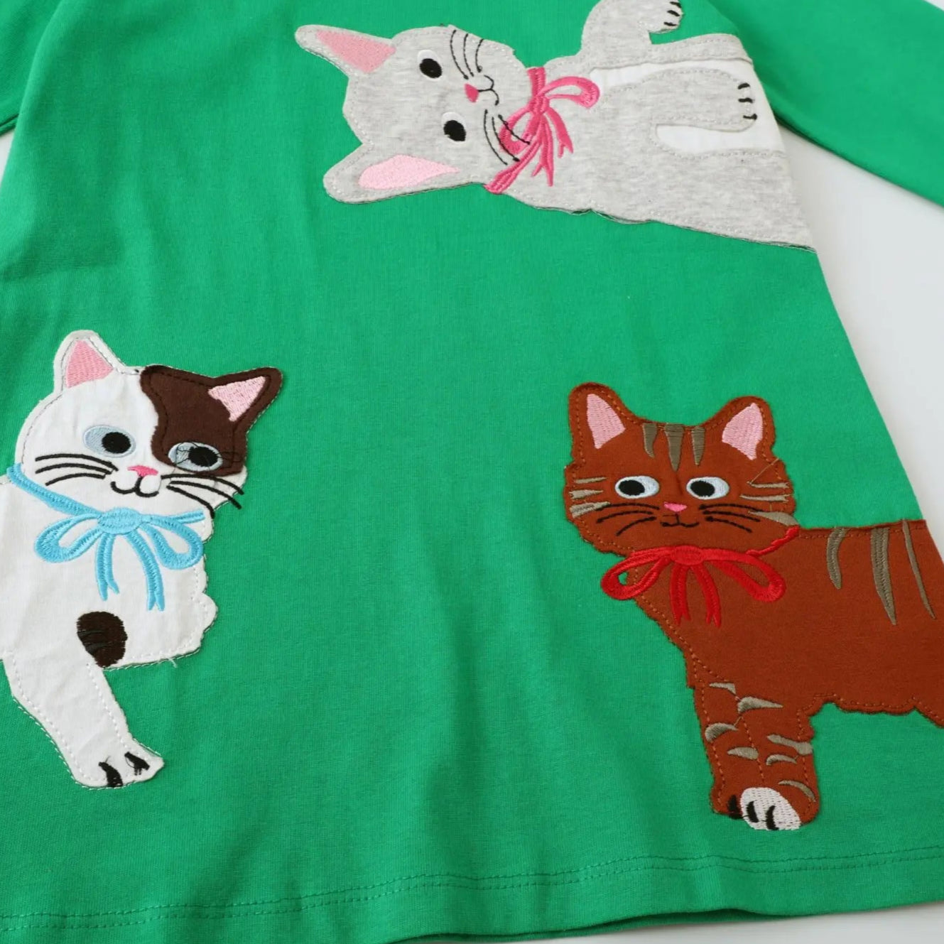 Cute Cats Embroidery Dress