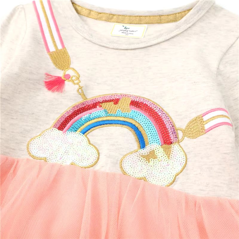 Rainbow on Pink Princess Dress